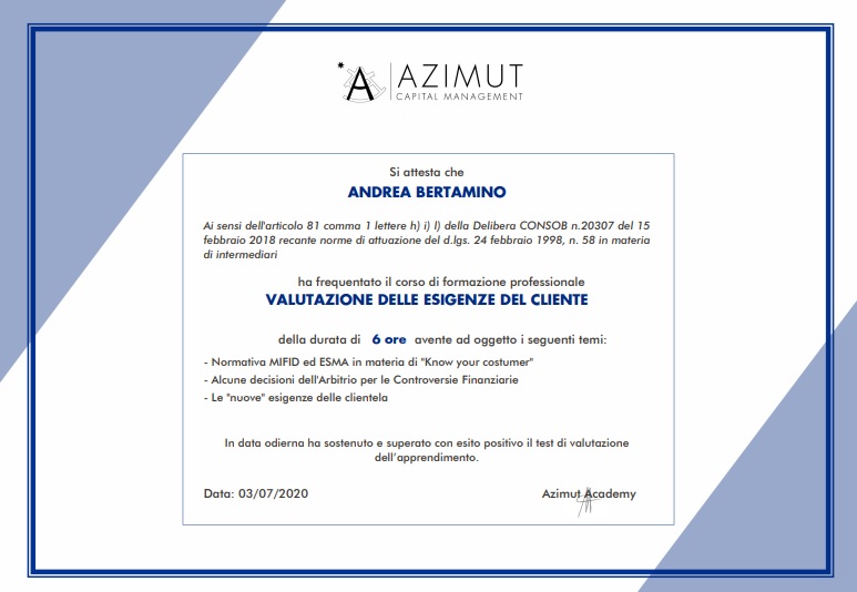 Valutazione Delle Esigenze Del Cliente